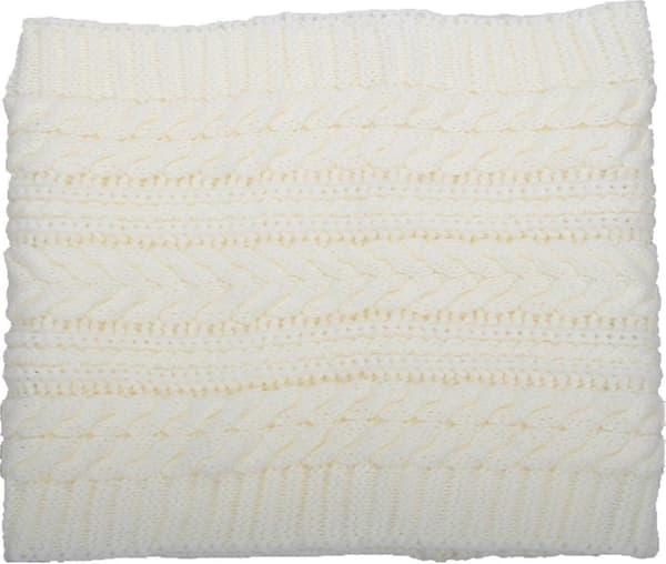Dame Tyk Ribstrikket Vinter Infinity Circle Loop Halstørklæde Premium Crochet White