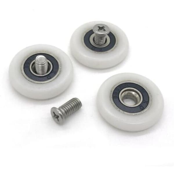 8 duschdörrsrullar (23 mm M5-skruv)