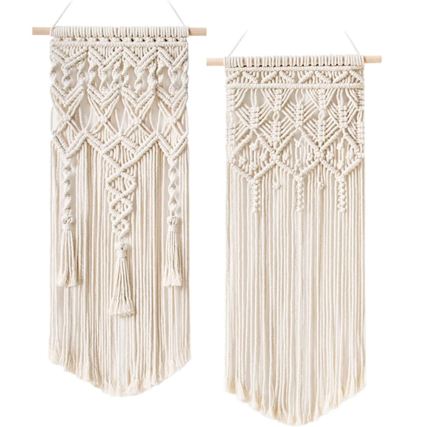 Makramee-seinävaate - 2 kpl Boho Chic geometrinen taidesisustus