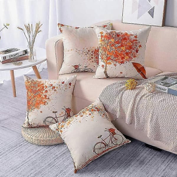 Höst Kuddfodral 45*45cm för Höstdekoration Set om 4 Höstskörd