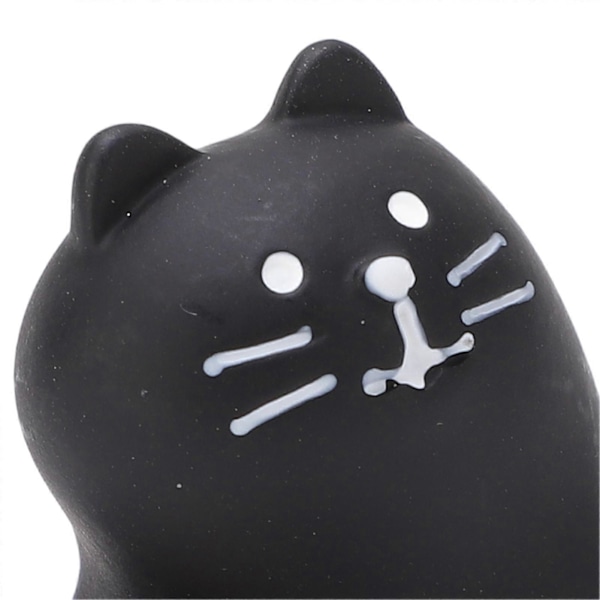 2 stk. Miniature Sort Kat Figur Resin Tegneserie Sød Kat Ornament Dyrefigurer til Miniature Landskabsdekoration