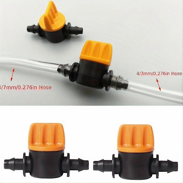 20/50/100 stk. 1/4\" Rør Mini Ventil Slange Kontroller Barb Adapter Landbrug Mikro Drypvanding Vandingssystem Fittings
