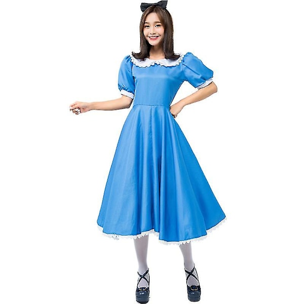 Snabb leverans Alice Cosplay Anime Maid Costume exporterad till Japan Underkod Blue Maid Costume Halloween kostym M