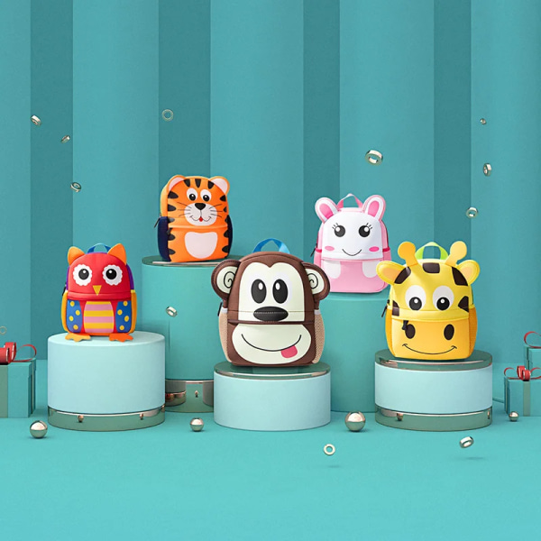 Nya Barn Ryggsäckar 3D Giraffe Design Flicka Pojkar Skolväskor Toddler Barn Neopren Skolväska Dagis Cartoon Pouch 6