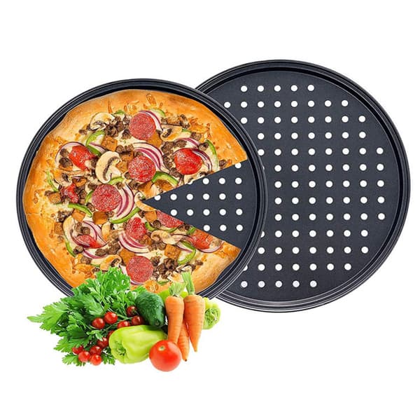 Pizzabakningsset, non-stick perforerade pizzabrickor, för ugn, 2 st