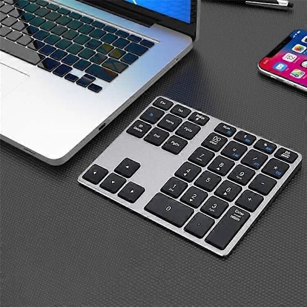 Bluetooth Num Pad, 35 Taster Trådløst Numerisk Tastatur, Bærbart Slankt Bluetooth Numpad for Laptop, ,P