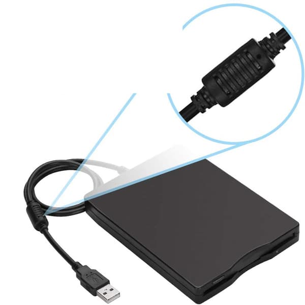 USB Diskettenhet, USB Extern Diskettstation 1,44 MB Slim Plug and Play FDD-enhet för PC Windows 2000/XP (Svart)