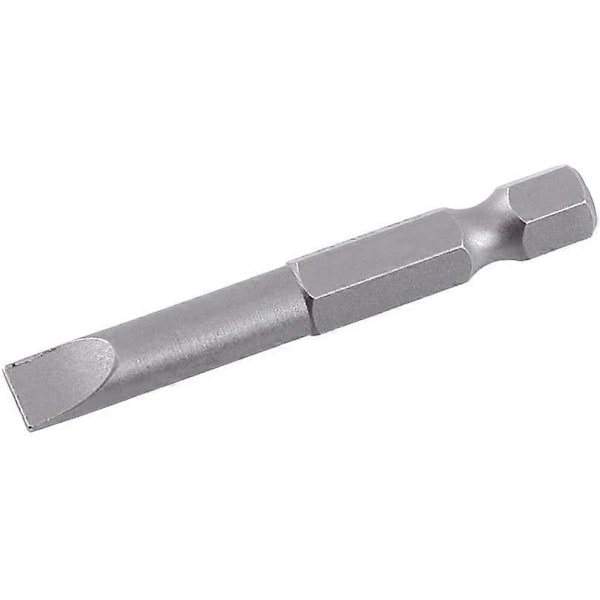 6 stk. 50mm 2.0-6.0mm Flat Head Slotted Bit Skrutrekker Bits Sett S2 Legering Magnetisk 0.25\" Hex Slotted Skrutrekker Bits