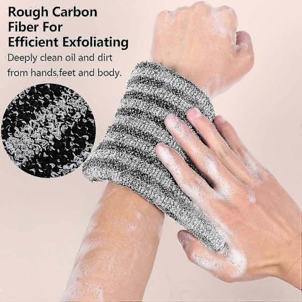 Extra Lång Exfolierande Ryggskrubbare, Magisk Ryggskrubbare för Dusch, Ryggskrubbare för Dusch, Kroppstvätt och Massage 1st-svart ny