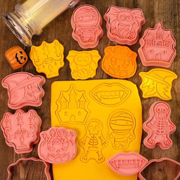 Halloween kakskärare set - 8 st 3d pressbara former