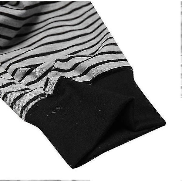 Herre Langærmet Komfortabel Stribet Pyjamas Jumpsuit i Ét Stykke - jie