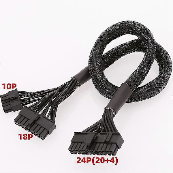 10+18-pin til 24-pin Modulært Strømkabel kompatibelt med Corsair RM550X RM650X RM750X RM850X RM850X RM1000X