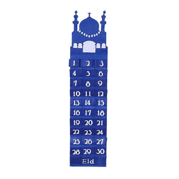 Filt Ramadan Eid Mubarak Vægophæng Nummereret Nedtællingskalender 30 Rum Hjem