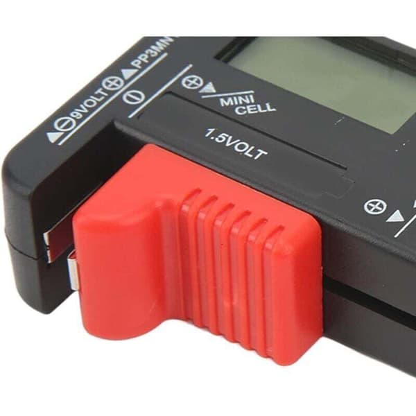 Digital batteritester. Universell batteritester. Egnet for AA, AAA, CD, PP3, 9V og 1,5V batterier.