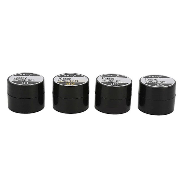 4 st Set Solid Polish Lim Färgstark Nagelspetsar Lim Gel Elastisk Nagelkonst Manikyr Lim
