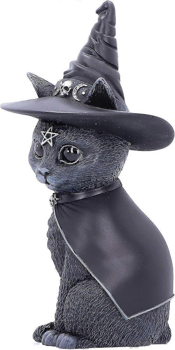 Heksehat Occult Kat Figur, Sort, 10.5*6.2*4.5cm