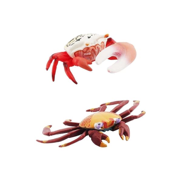 2x Håndmalet Mini Krabber Figurer Model Bordpynt til Småbørn