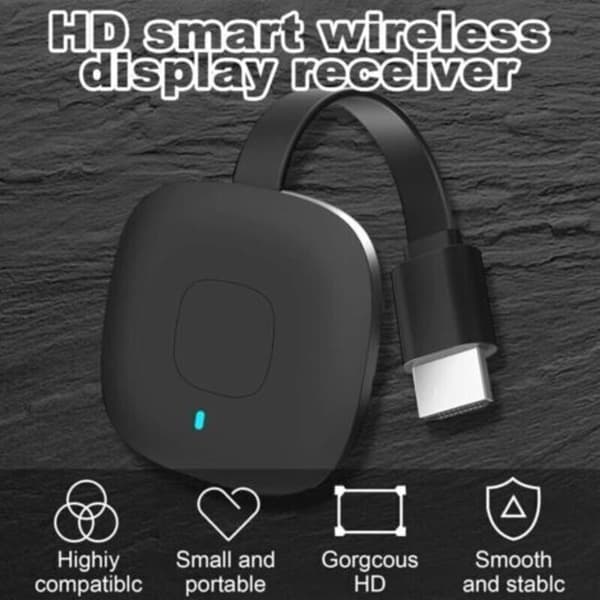 Trådløs 4K videomottaker. Trådløs HDMI-skjermadapter for Android/Windows/PC til HD TV/skjerm/projektor/Mac