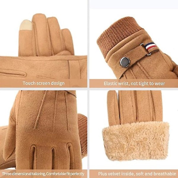Vinterhandskar för män Varma Split Military Finger Handskar Utomhus Förtjockad Körning M-xl L