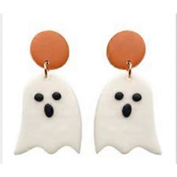 Morsomme Halloween Tre Gresskar Spøkelse Tegneserie Drop Øredobber Håndlagde Søte Spøkelse Sløyfe Boo Dingle Øredobber for Kvinner Jente Festlig Party Cosplay Kostyme Je