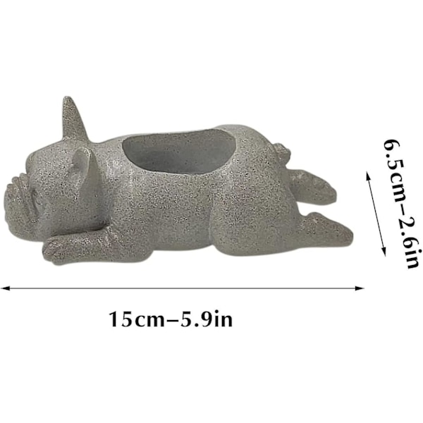 Liten Suckulentkruka för Hundar, Växtkruka i Resin, Fransk Bulldog Formad Blomkruka, Mini Valp Växtkruka
