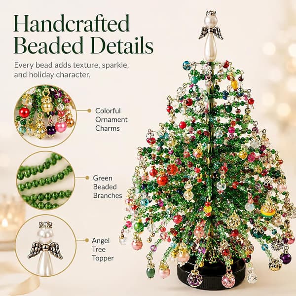 Nytt DIY Perlet Juletre Kit 3D Perlet Juletre Sett Håndverksmateriale Kit 2