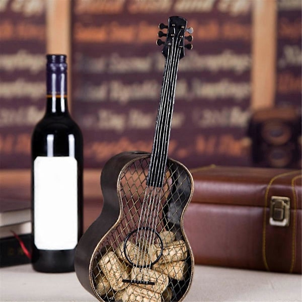 Gitarr Korkburk Smidesjärns Ornament Vinflaskkork Samling Tank Korkförvaring Tank Järnstaty Cr