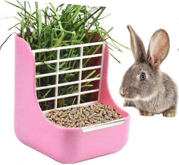 Kanin Syöttölaite Pupulle Marsulle Heinäsyöttölaite Pienille Eläimille (Pinkki)