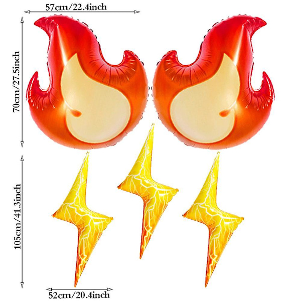36/24 tums brandballonger 3d kartong Flame Halloween lägereld Barn Brandman Tema Födelsedagsfest Lägereld Jaktdekorationer 6pcs1