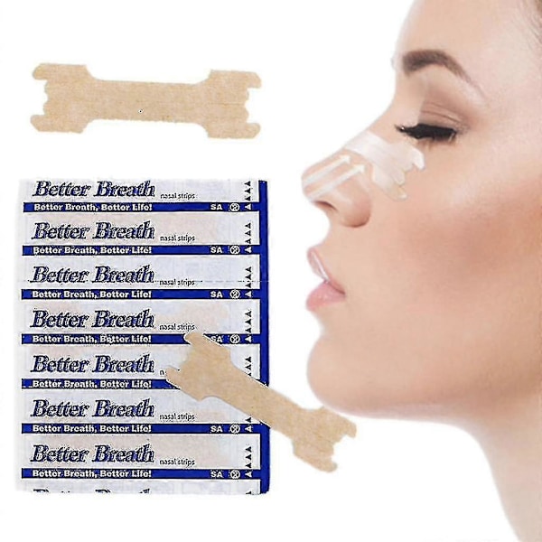 100 Stykker Pust Pust Neseplaster Mot Snorking Nesestrips Snorkestopper