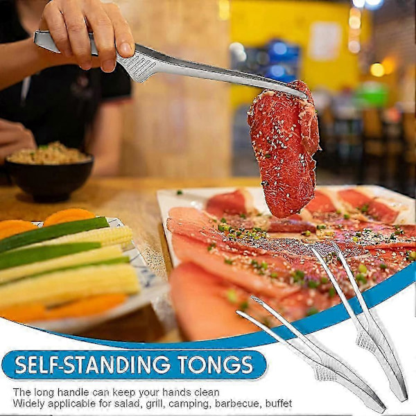 Koreanske og japanske grillklyper - Stående grillklyper Sklisikre matlagingsredskaper Klyper i rustfritt stål
