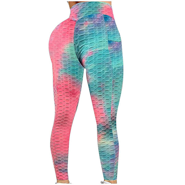 Tflycq Mode Dam Lång Flerfärgad Tight High Waist Elasticity Sports Yoga Byxor Red M