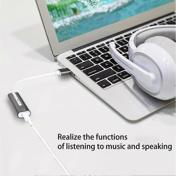 USB Lydkort Aluminium Legering Ekstern Computer Lydkort til Alle Computersystemer 7.1 Stereo