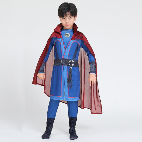 Filmkaraktär Dr. Strange Costume Superhjältestrumpbyxor Klä upp Rollspel Cape Costume Halloween Cosplay Barnpresentkostym 150