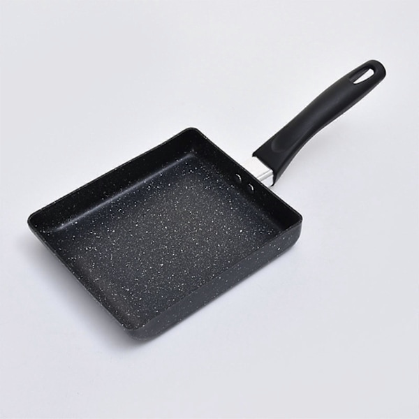 Mini Stegepande Sort Husholdnings Bærbar Japansk Stil Æggestegningspande Rektangulær Mini Omeletpande 13x18cm