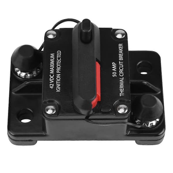 DC12V-42V Bil Stereo Audio Inline Strømbryter Manuell Reset (50A)