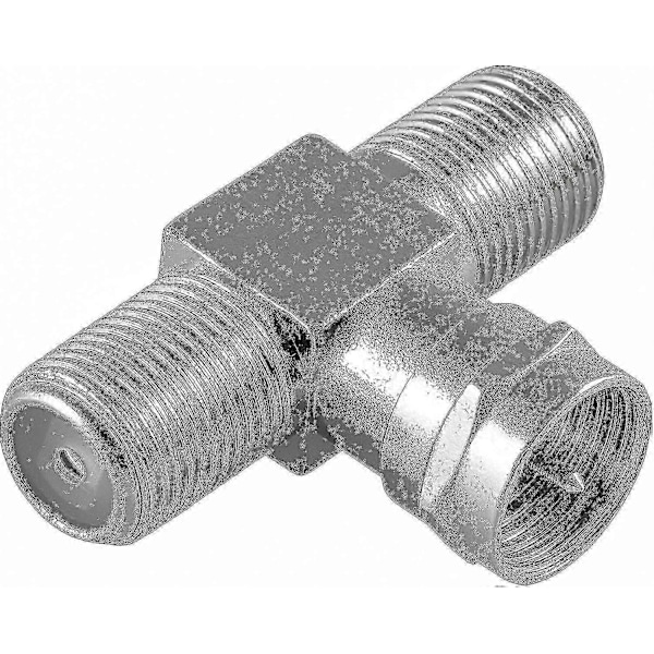 2x Koaksial T-splitter For Sat Tv (2x Hunn F-plugg Til 1x Hann F-plugg), F Antenne Splitter Adapter For Koaksialkabler - Antennekabel (antennekobler), C