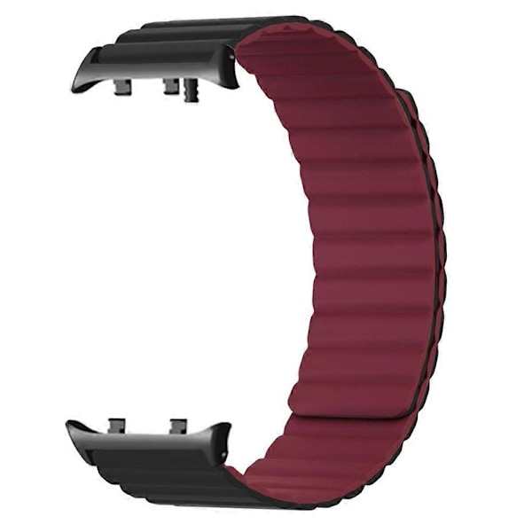 Til Huawei Watch D2 Silikone Urrem Magnetisk Udskiftningsrem - Sort/Vinrød