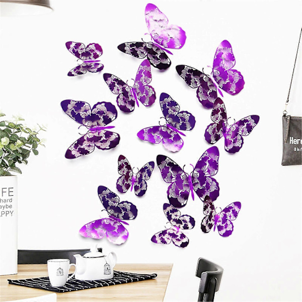 3D Farge Stereo Sommerfugl Personlighet Kreativ Stue Soverom Bakgrunn