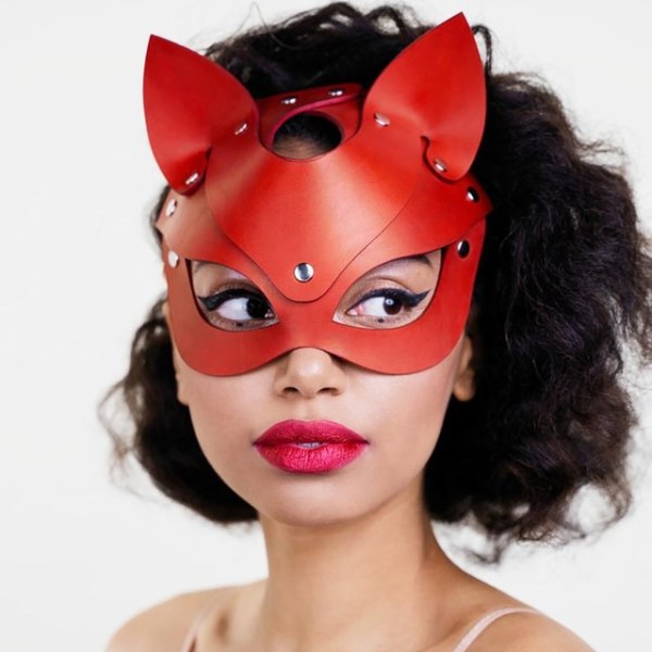 Erotiska sexiga masker Cosplay läder sexmasker red