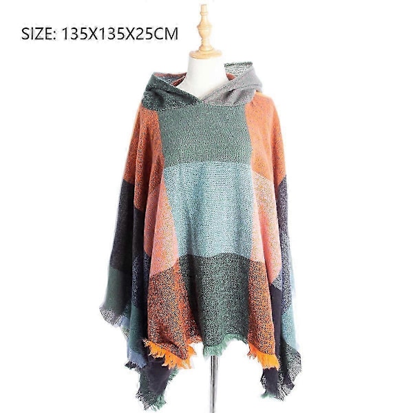 Poncho Dam Vinter Varm Elegant för Födelsedag
