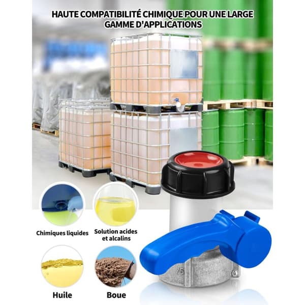 Universal 75 mm IBC-adapter til 1000L plasttankventil, sommerfugleventiladapter til IBC-hane, 1000L tankfitting til regnvandstank - 75 mm