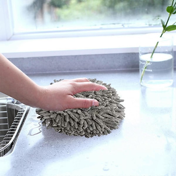 Handduk Tvåfärgad Handduk Badrum Rum Dubbelanvändning Hängande Kök Badrum Absorberande Handduk Söt Mjuk Ludd Handduk Med Väggkrokfäste