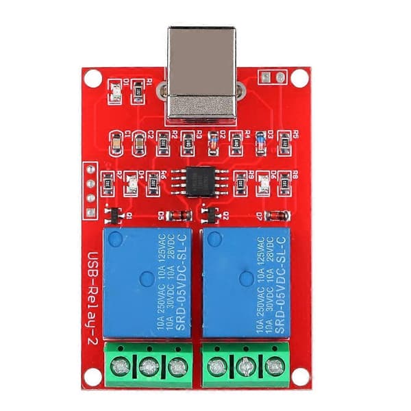 2-kanals 5V Datamaskin USB Smart Switch Kontroller PC Relé Drive Modul Utvidelseskort