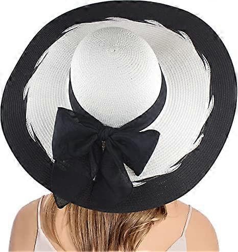 Solhat til kvinder, bred skygge, UV-beskyttelse, sommerhat, sammenfoldelig, rulle op, floppy strandhat til kvinder
