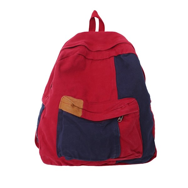 Trendig Cool Canvas Dam Ryggsäck Kvinnlig Fritid Laptop Ryggsäck För Högskolestudenter Skolväska Flicka Pojke Reseryggsäck Bokväska Red