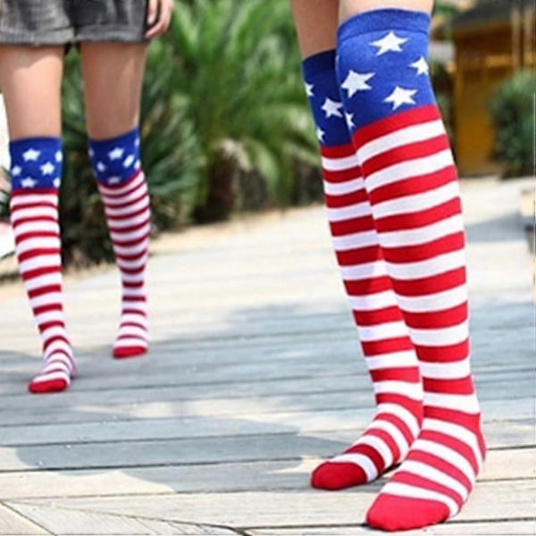 Usa Strumpor Flagga Över Knästrumpor Amerikansk Flagga Tryckta Strumpor Amerikanska Flaggan Strumpor Bestman Present Strumpor Hip Hop Strumpor