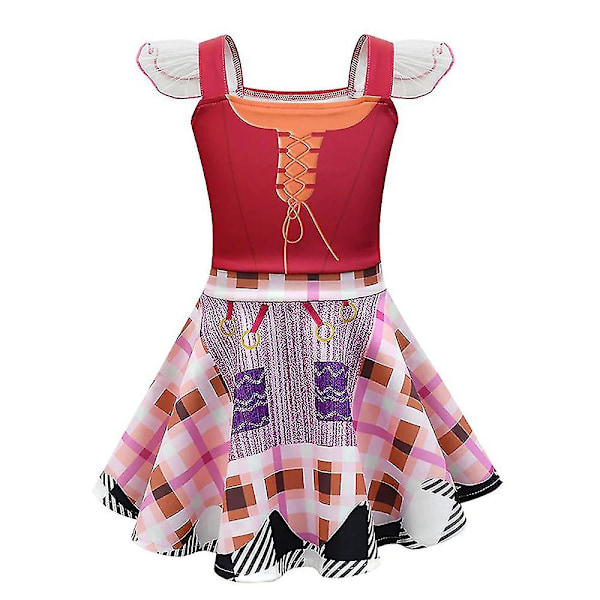 Girls Hocus Pocus 2 Cosplay Kostym Halloween Party Fancy Dress Kappväska Outfits Red 3-4Years