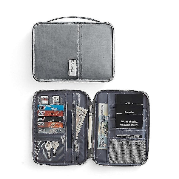 Familie Rejse Tegnebog Pas Opbevaring Taske Holder Dokument Kort Pung Organizer Etui, 25.5*18.5CM