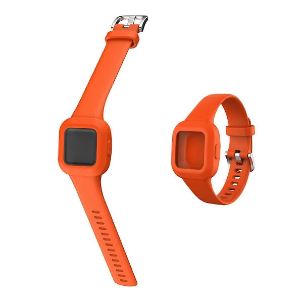 Yksivärinen silikoni kellon ranneke Garmin Vivofit jr 3 - Oranssi